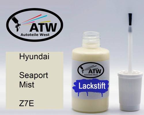 Hyundai, Seaport Mist, Z7E: 20ml Lackstift, von ATW Autoteile West.